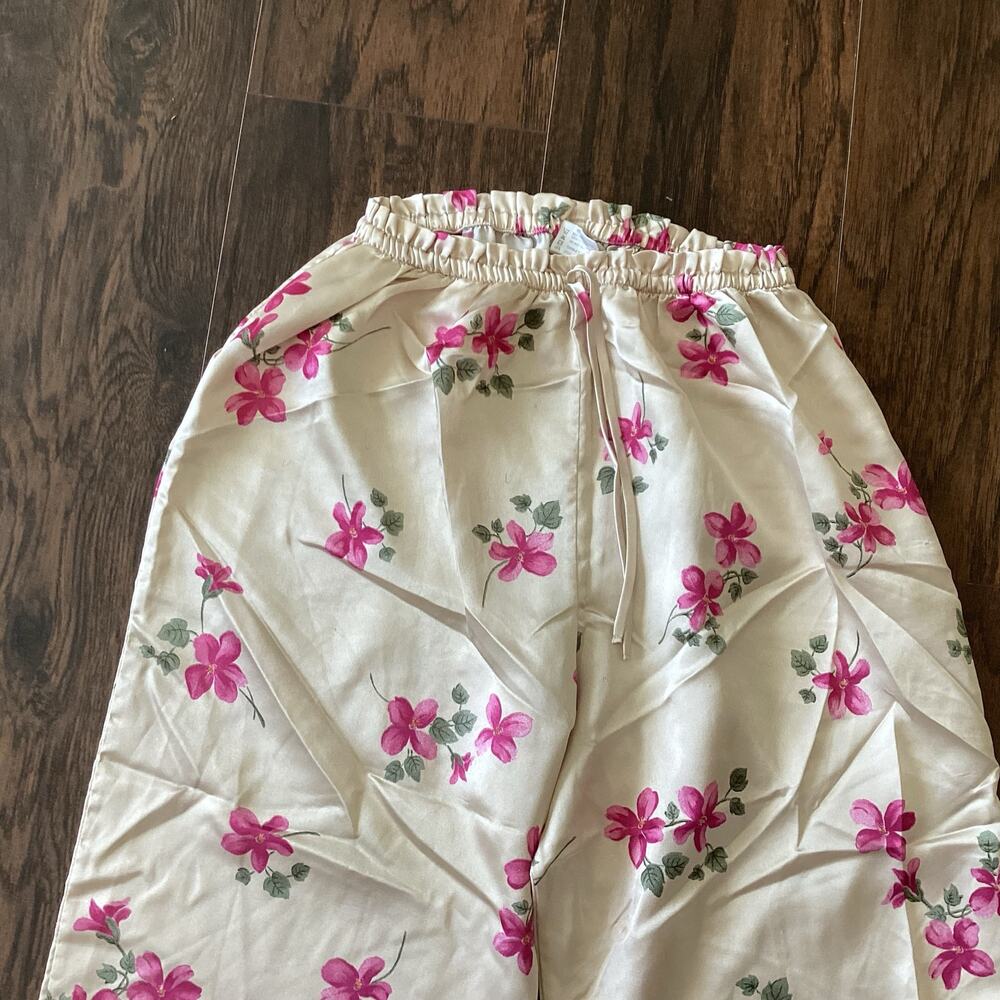 Secret Treasures Satin Floral Pajama Bottoms - Picture 2 of 5